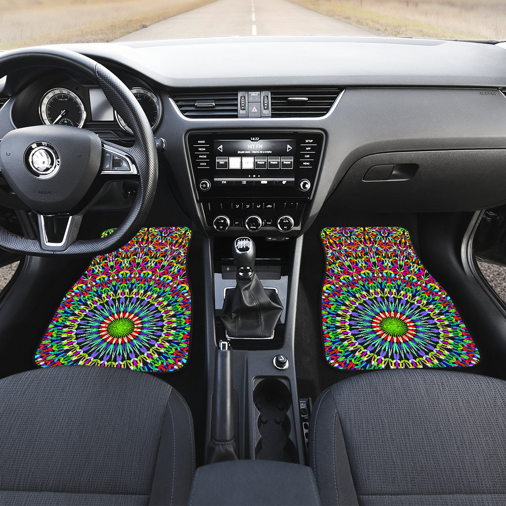 Bohemian Colorful Style Print Car Floor Mats Front Back