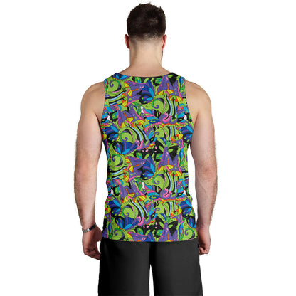 Psychedelic Trippy Mushroom Themed Men Tank Top