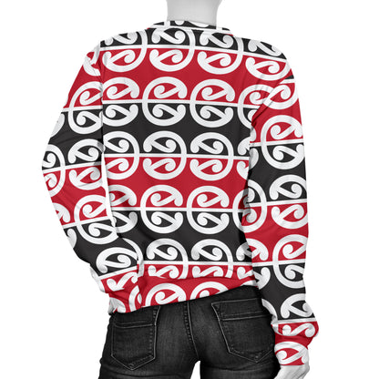 Maori Classic Themed Design Print Women Long Sleeve Sweatshirt