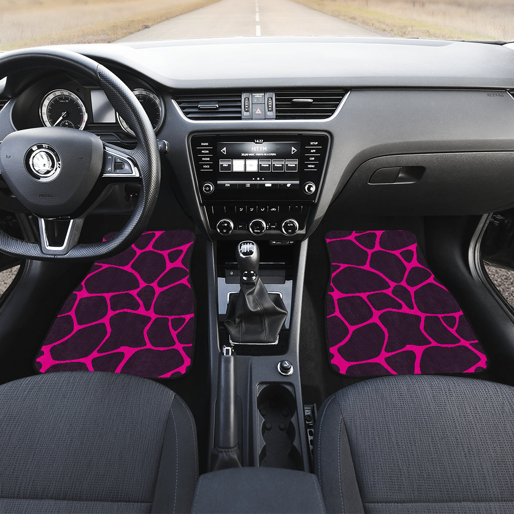 Giraffe Pink Background Texture Print Car Floor Mats Front Back
