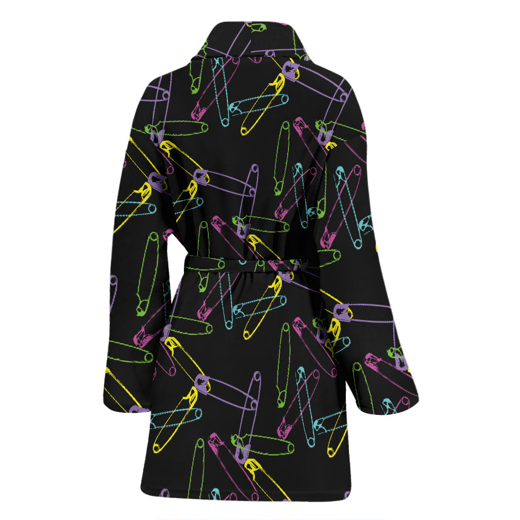 Safety Pin Print Design LKS304 Women Bathrobe