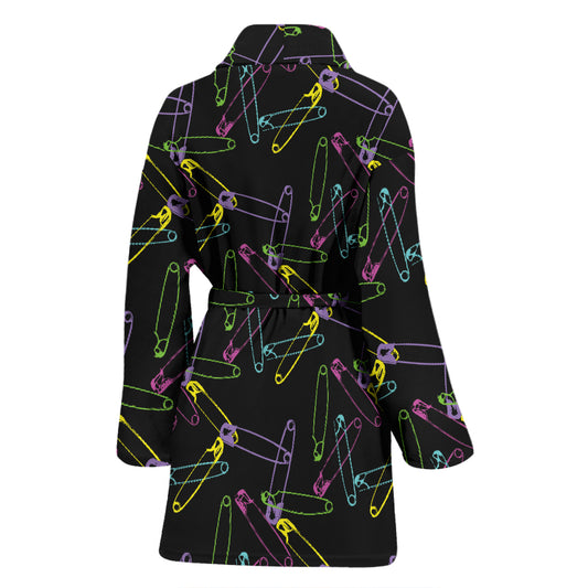 Safety Pin Print Design LKS304 Women Bathrobe