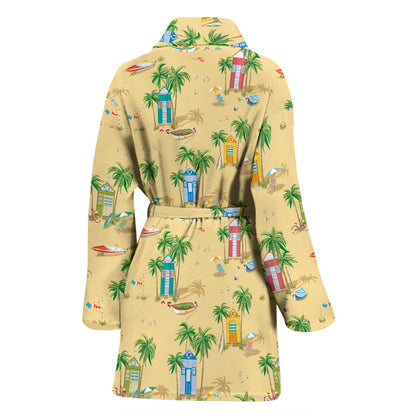 Beach Themed Pattern Print Design 01 Women Bathrobe