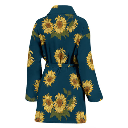 Sunflower Print Design LKS305 Women Bathrobe