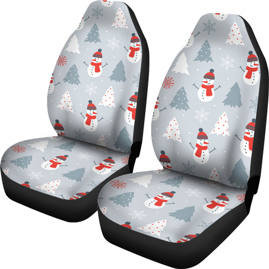 Snowman Print Design LKS302 Car Seat Covers