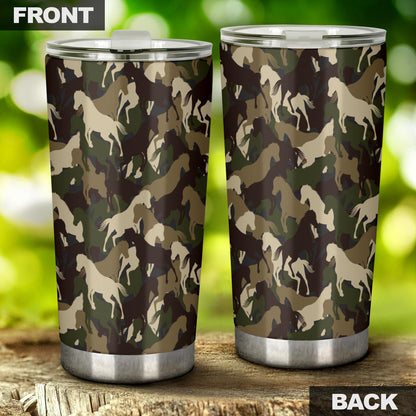 Horse Camo Themed Design Print Tumbler