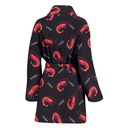 Shrimp Print Design LKS302 Women Bathrobe