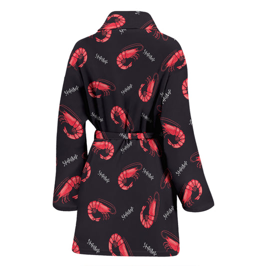 Shrimp Print Design LKS302 Women Bathrobe