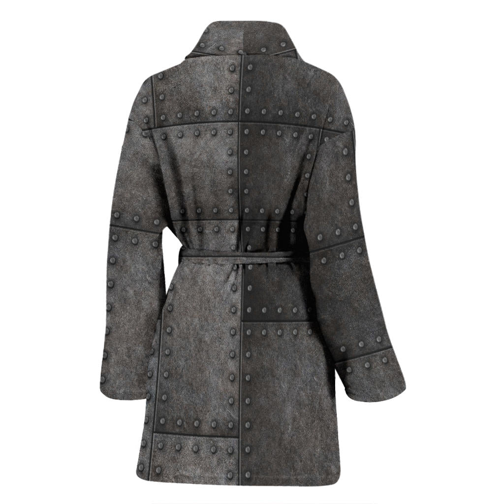 Armor Pattern Print Design 02 Women Bathrobe