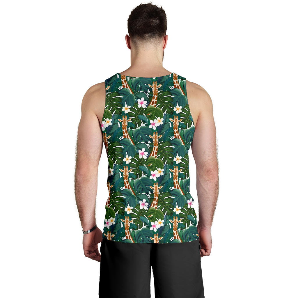 Giraffe Jungle Design Print Men Tank Top