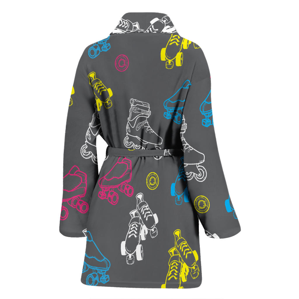 Roller skate Pattern Print Design A02 Women Bathrobe