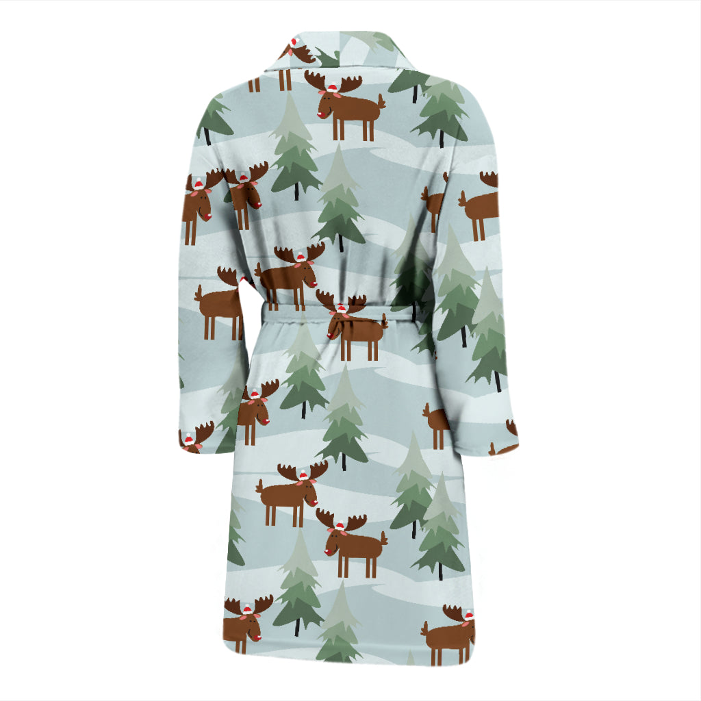 Moose Print Design LKS402 Men Bathrobe