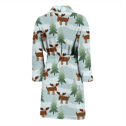 Moose Print Design LKS402 Men Bathrobe