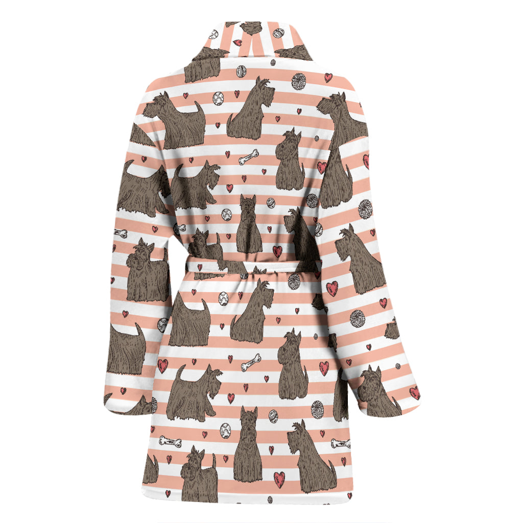 Scottish Terriers Print Design LKS3016 Women Bathrobe