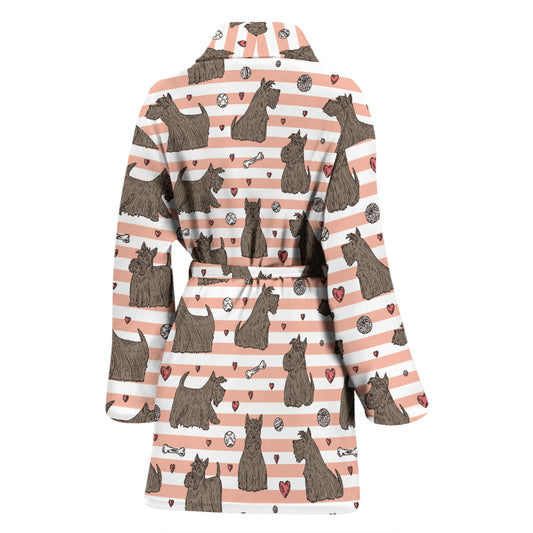 Scottish Terriers Print Design LKS3016 Women Bathrobe