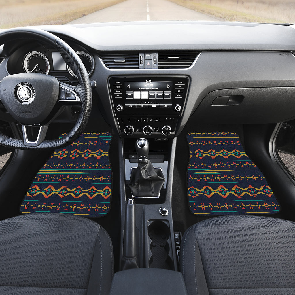 Southwest American Design Themed Print Car Floor Mats Front Back