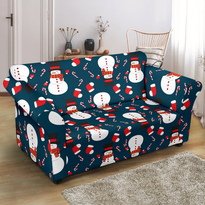 Snowman Print Design LKS301 Loveseat Couch Slipcover