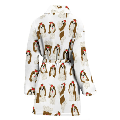 Shih Tzu Print Design LKS302 Women Bathrobe