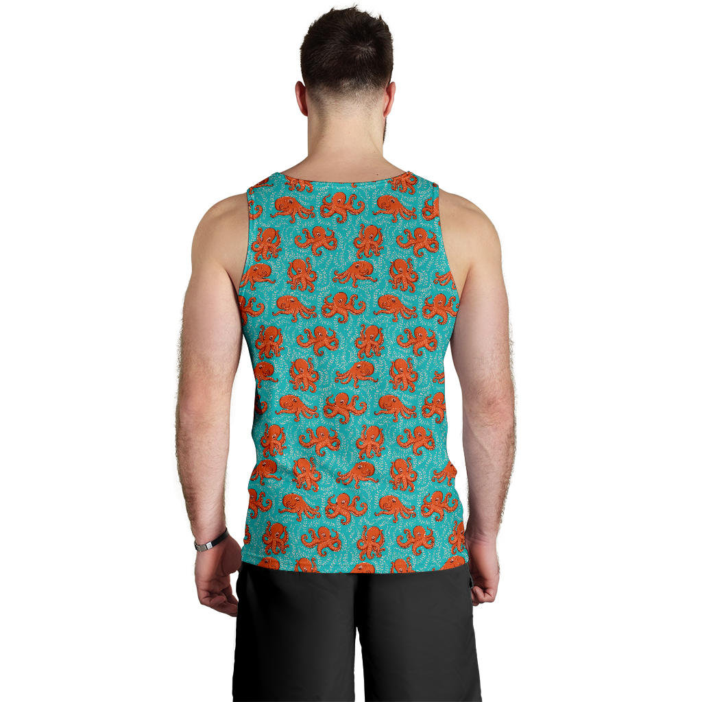 Octopus Cartoon Design Print Themed Men Tank Top