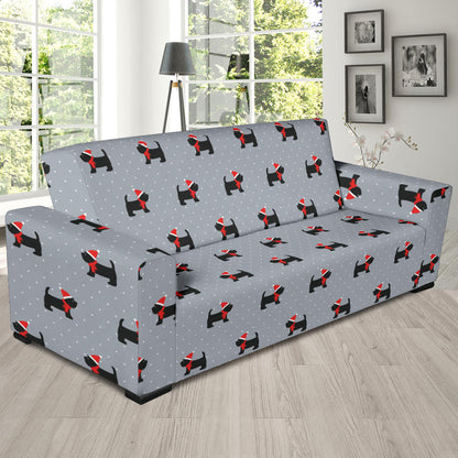 Scottish Christmas Themed Terriers Print Design LKS3018 Sofa Slipcover