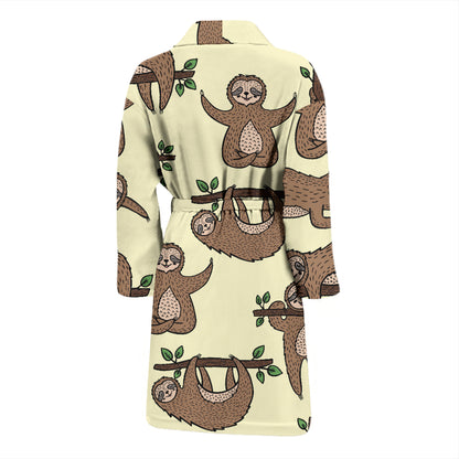Sloth Print Design LKS3010 Men Bathrobe