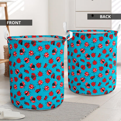 Ladybug Action Print Pattern Laundry Basket