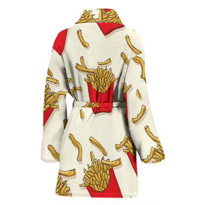 French Fried Pattern Print Design 01 Women Bathrobe