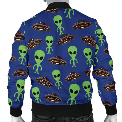 Alien Green UFO Pattern Men Bomber Jacket