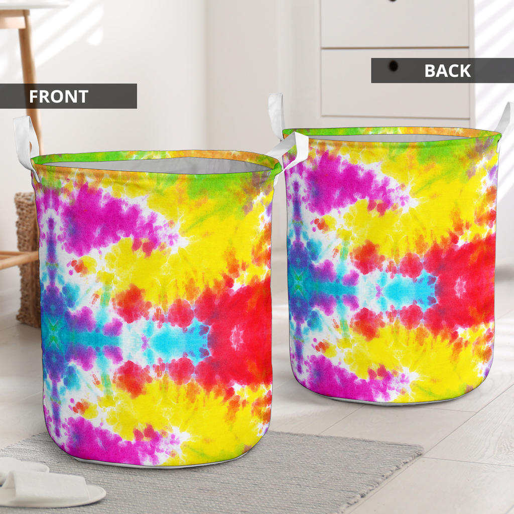 Tie Dye Rainbow Themed Print Laundry Basket