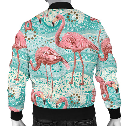 Flamingo Background Themed Print Men Bomber Jacket