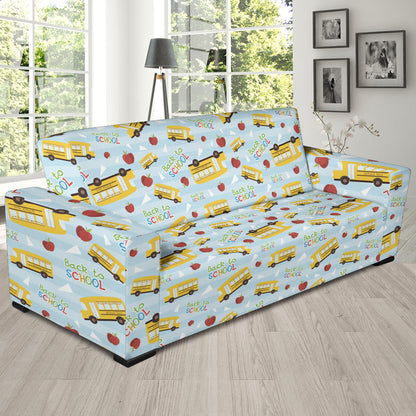School Bus Back To School Print Design LKS303 Sofa Slipcover