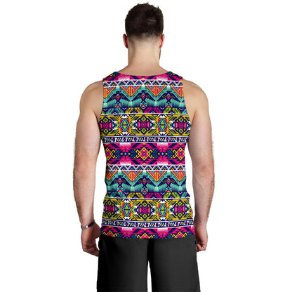 Indian Navajo Color Themed Design Print Men Tank Top
