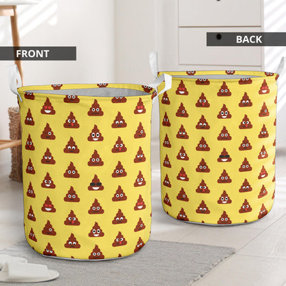 Emoji Poop Print Pattern Laundry Basket