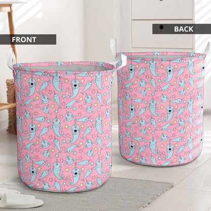Narwhal Cartoon Cute Print Laundry Basket