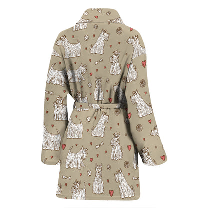 Scottish Terriers Print Design LKS3017 Women Bathrobe