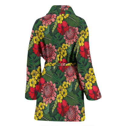 Summer Floral Print Design LKS305 Women Bathrobe