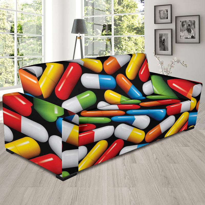 Pill Pattern Print Design A02 Sofa Slipcover