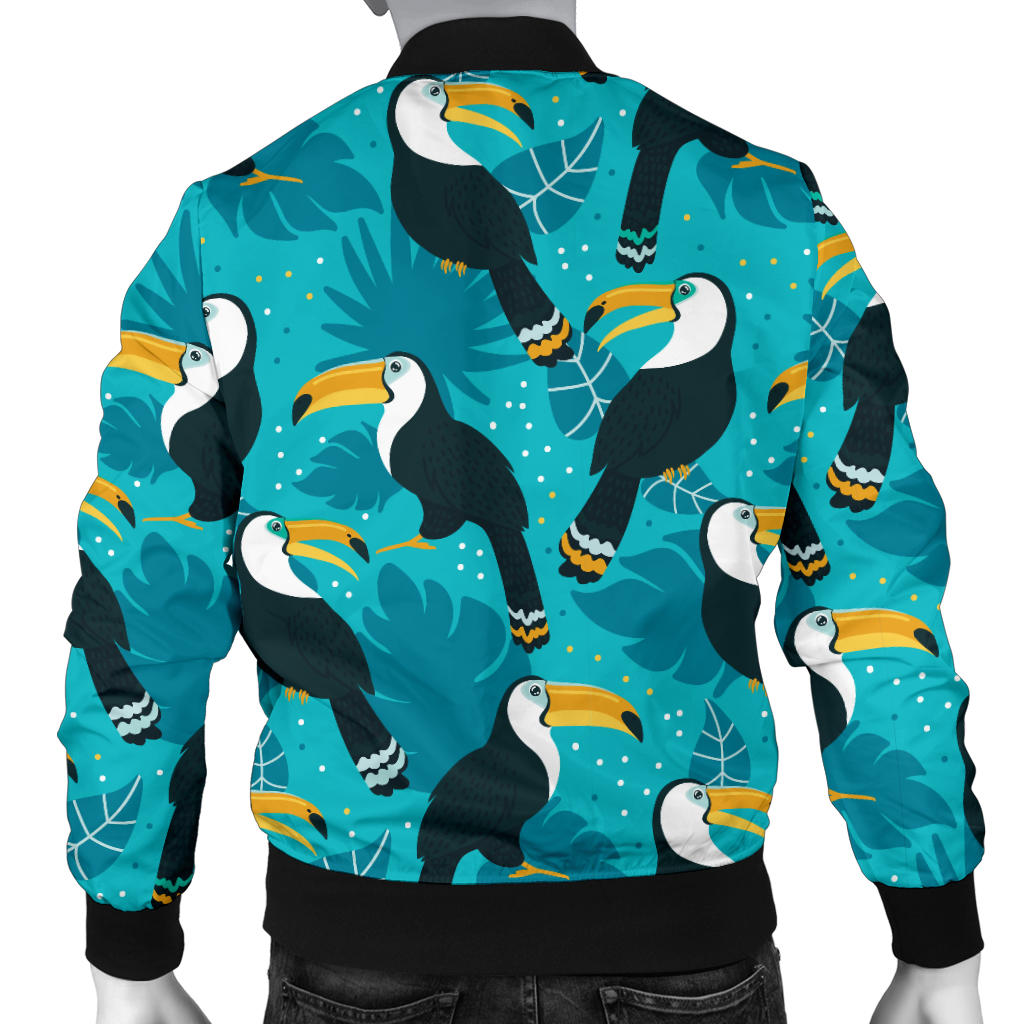 Toucan Parrot Pattern Print Men Bomber Jacket
