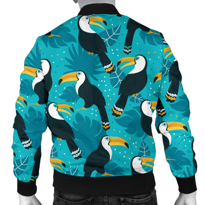 Toucan Parrot Pattern Print Men Bomber Jacket