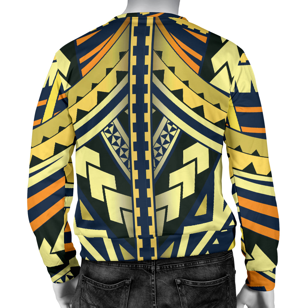 Polynesian Tattoo Print Men Long Sleeve Sweatshirt