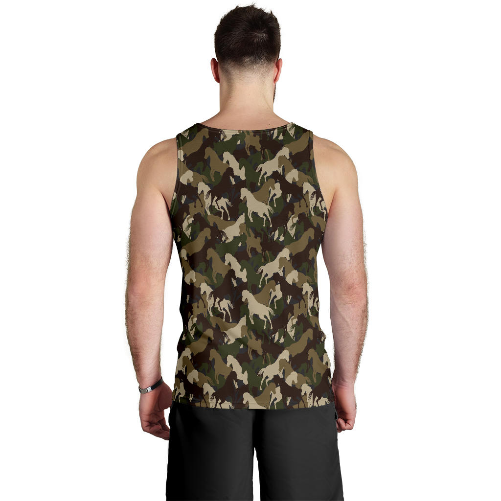 Horse Camo Themed Design Print Men Tank Top