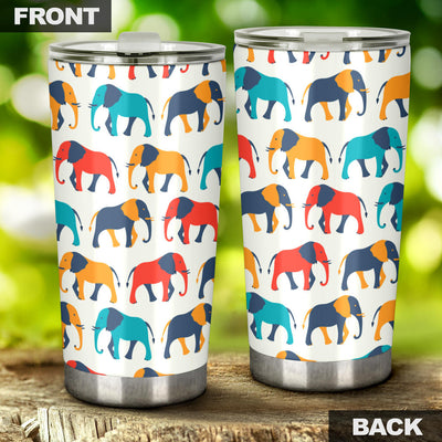 Elephant Colorful Print Pattern Tumbler