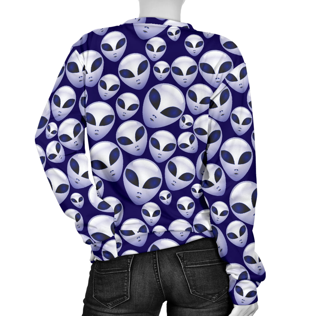 Alien Head Extraterrestrial Women Long Sleeve Sweatshirt