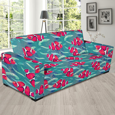 Clownfish Pattern Print Design 02 Sofa Slipcover