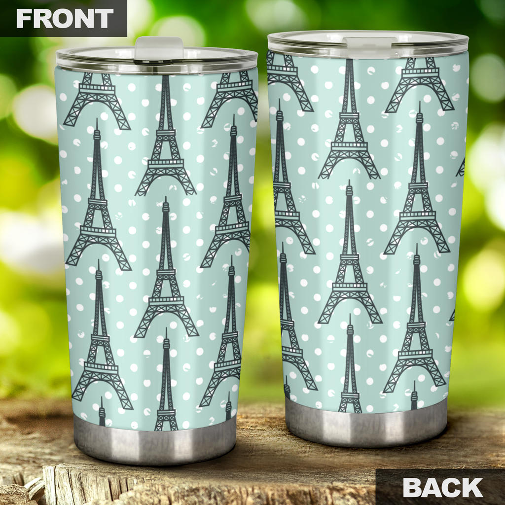Eiffel Tower Polka Dot Print Tumbler