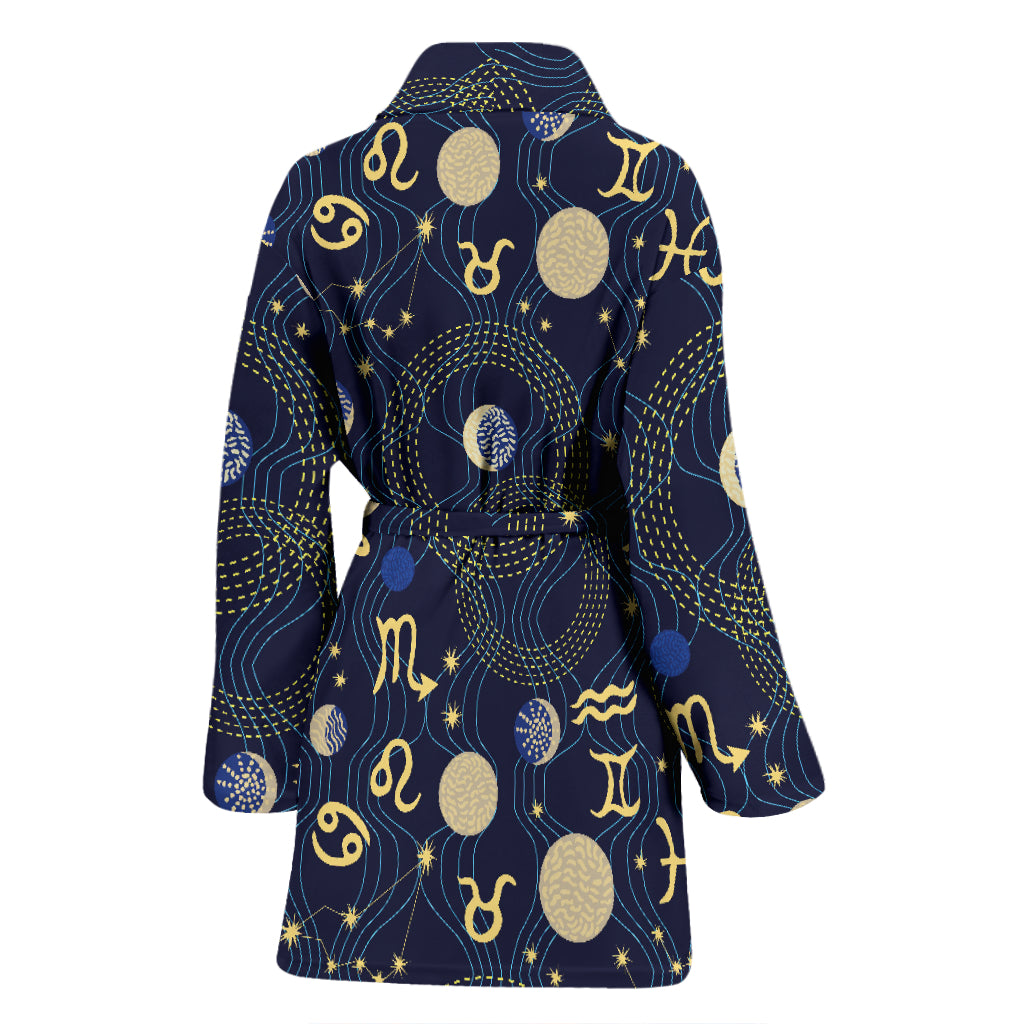 Zodiac Print Design LKS302 Women Bathrobe