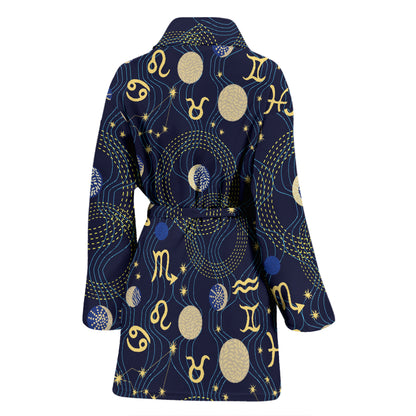 Zodiac Print Design LKS302 Women Bathrobe