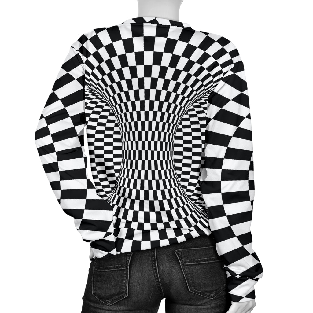 Optical illusion Projection Torus Women Long Sleeve Sweatshirt