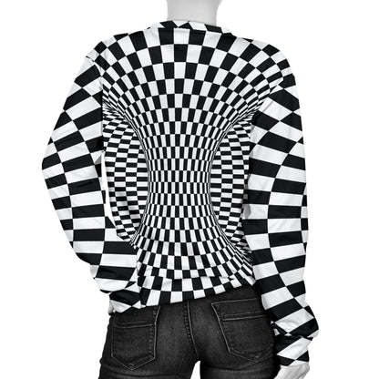 Optical illusion Projection Torus Women Long Sleeve Sweatshirt