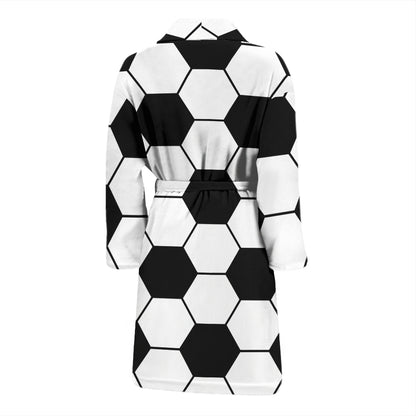 Soccer Ball Texture Print Design LKS303 Men Bathrobe